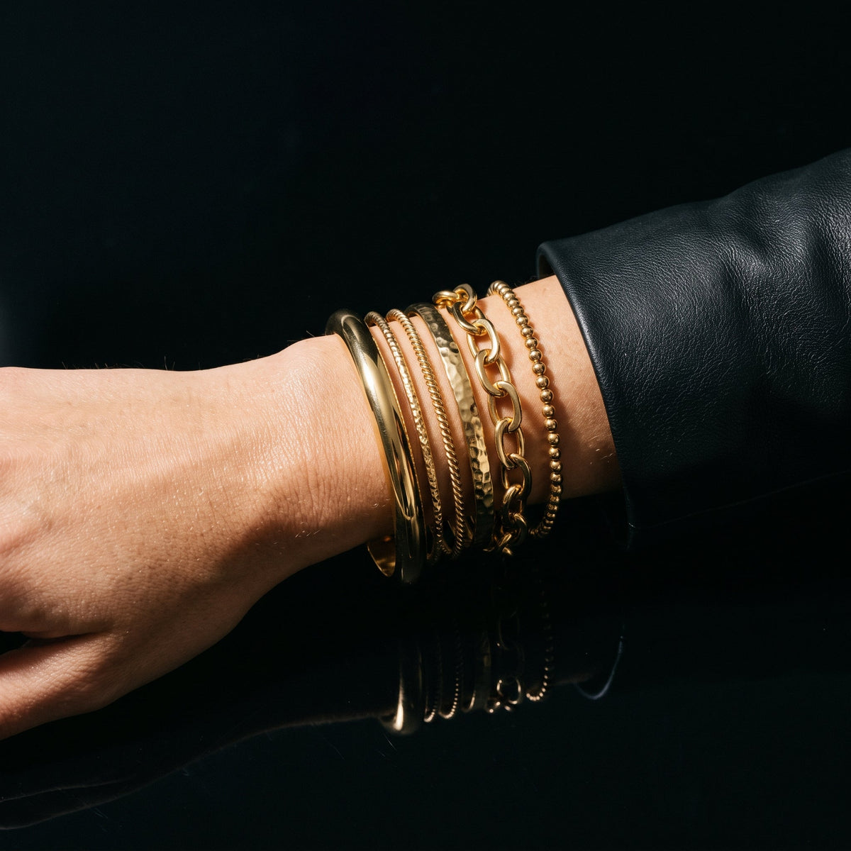 Bracelets en acier inoxydable doré et argenté Maison Soleyah