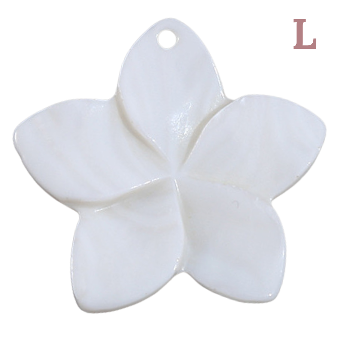Charm Fleur néphrite blanche