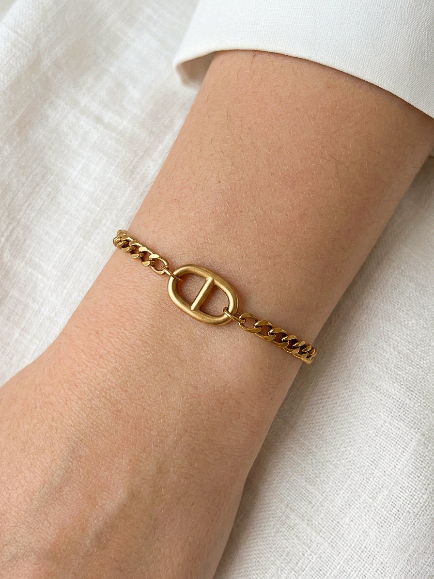 Bracelet Chaîne Épaisse Maille Marine