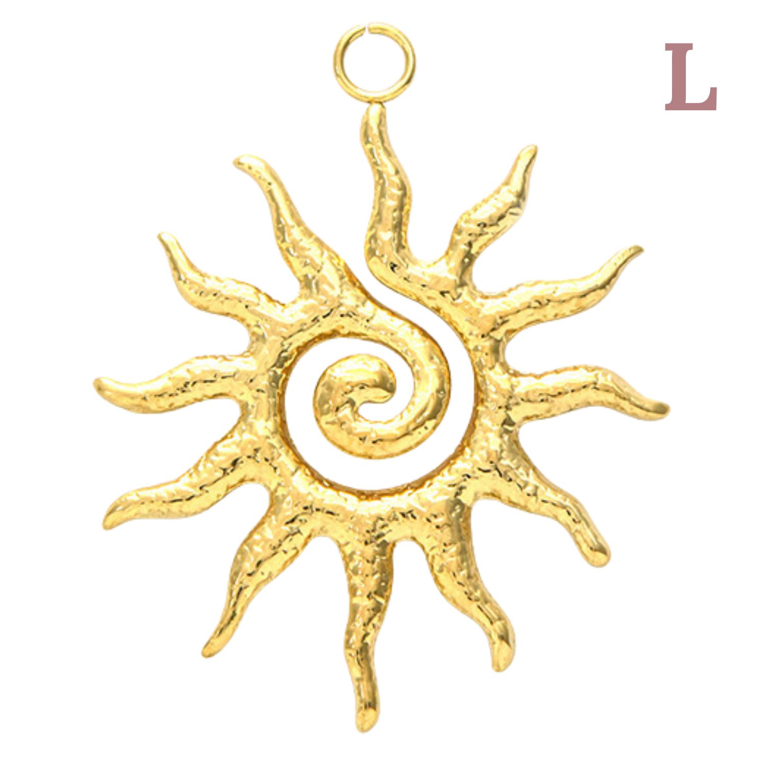 Charm Grand soleil spirale doré