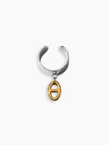 Bague bicolore breloque maille marine dorée, acier inoxydable