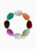 Bracelet perles acrylique poire personnalisable Maïa, acier plaqué or