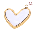 Charms Coeur nacré doré blanc