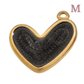 Charm Coeur émail noir