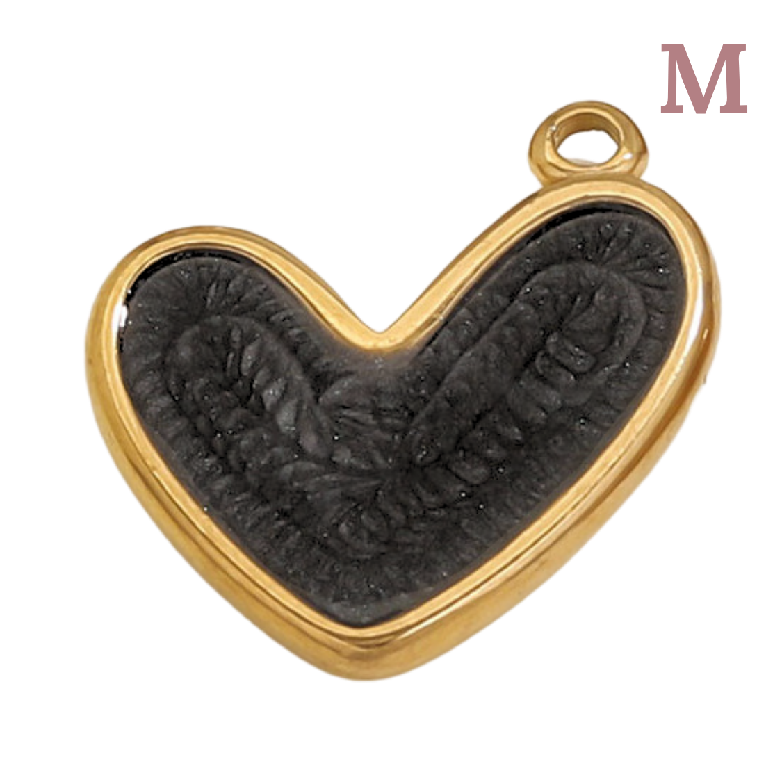 Charm Coeur émail noir