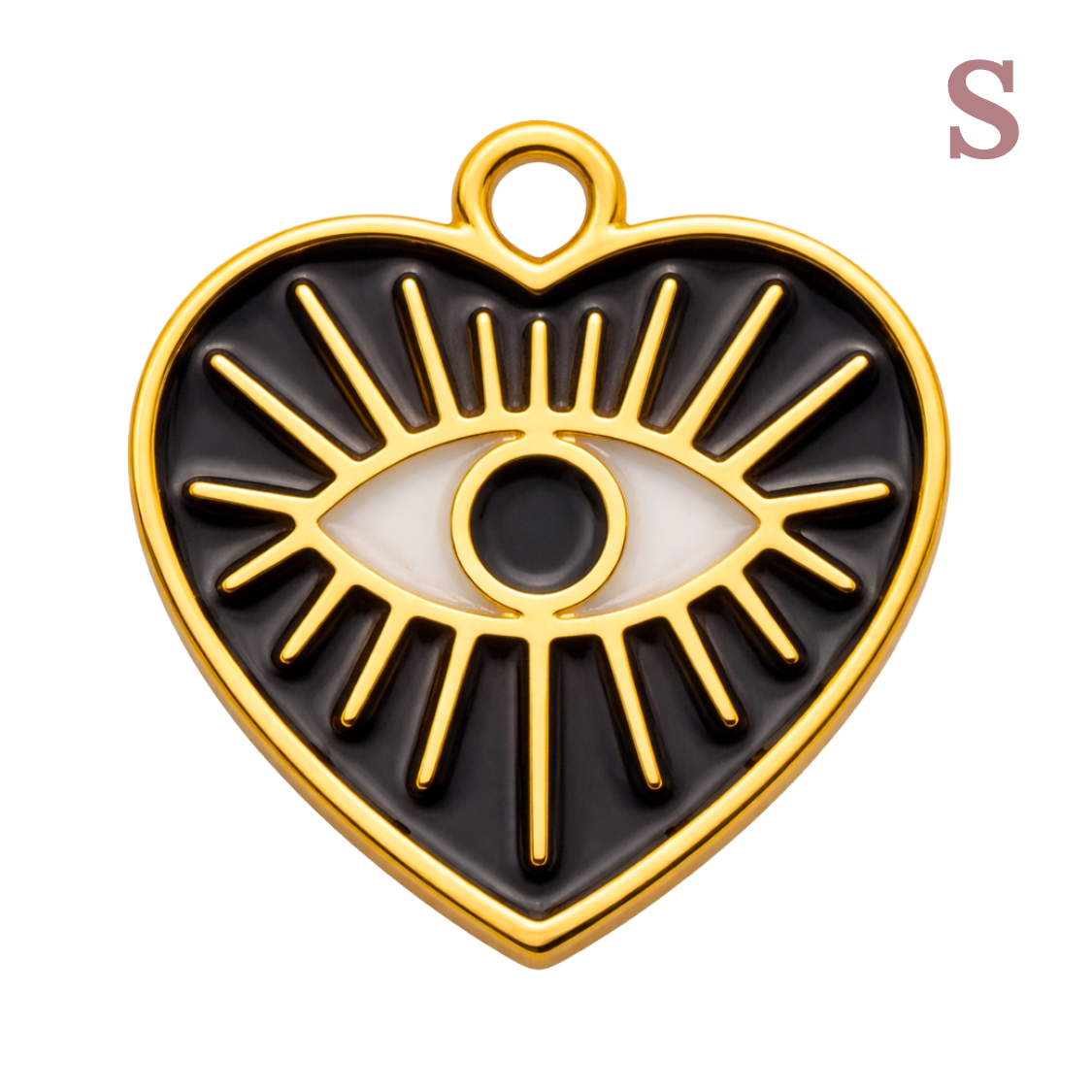 Charm Coeur noir et oeil