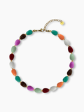 Collier perles acrylique poire personnalisable Maïa, acier plaqué or