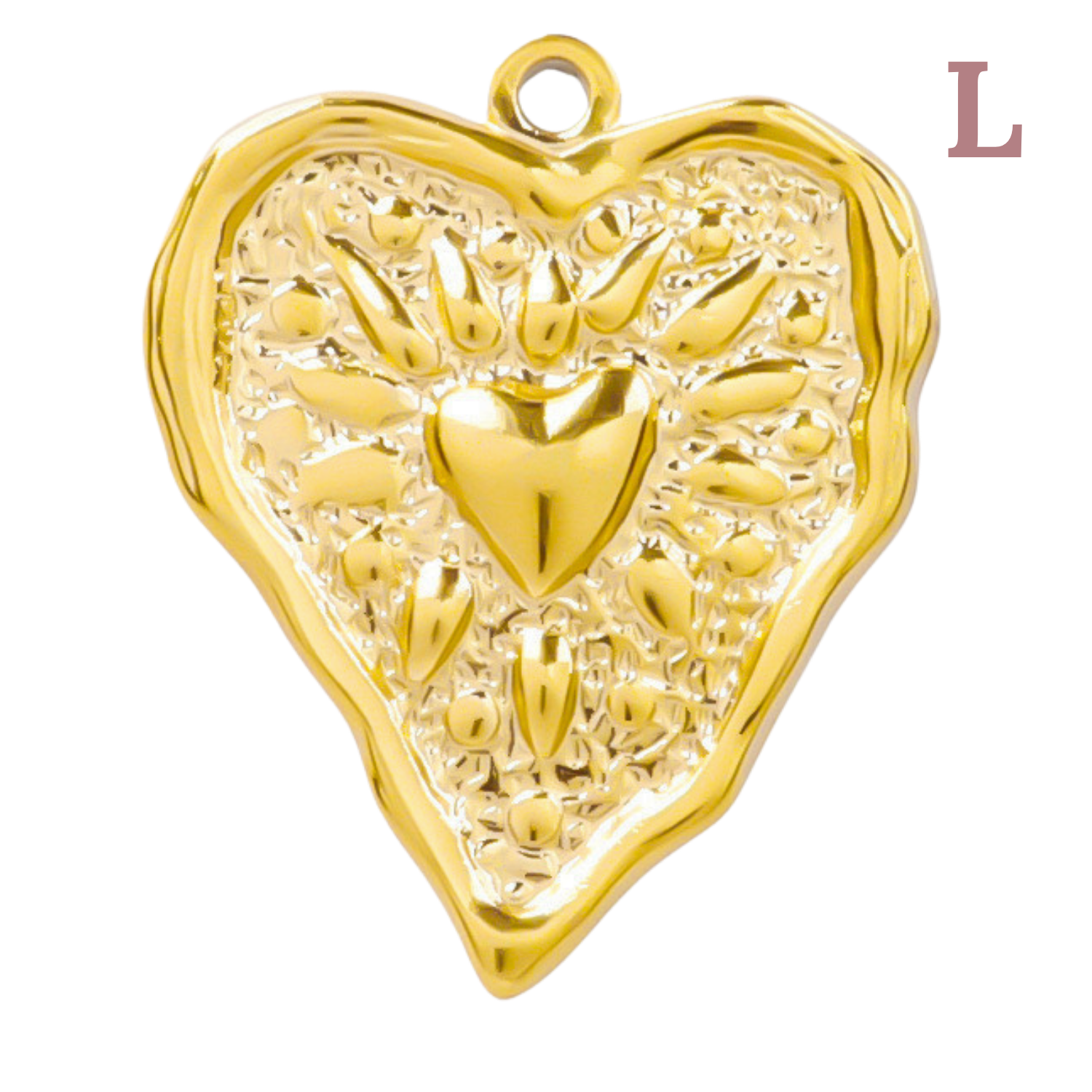 Charm Grand coeur irrégulier doré