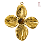 Dijes de flor grande con piedra central