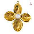 Dijes de flor grande con piedra central