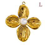 Dijes de flor grande con piedra central