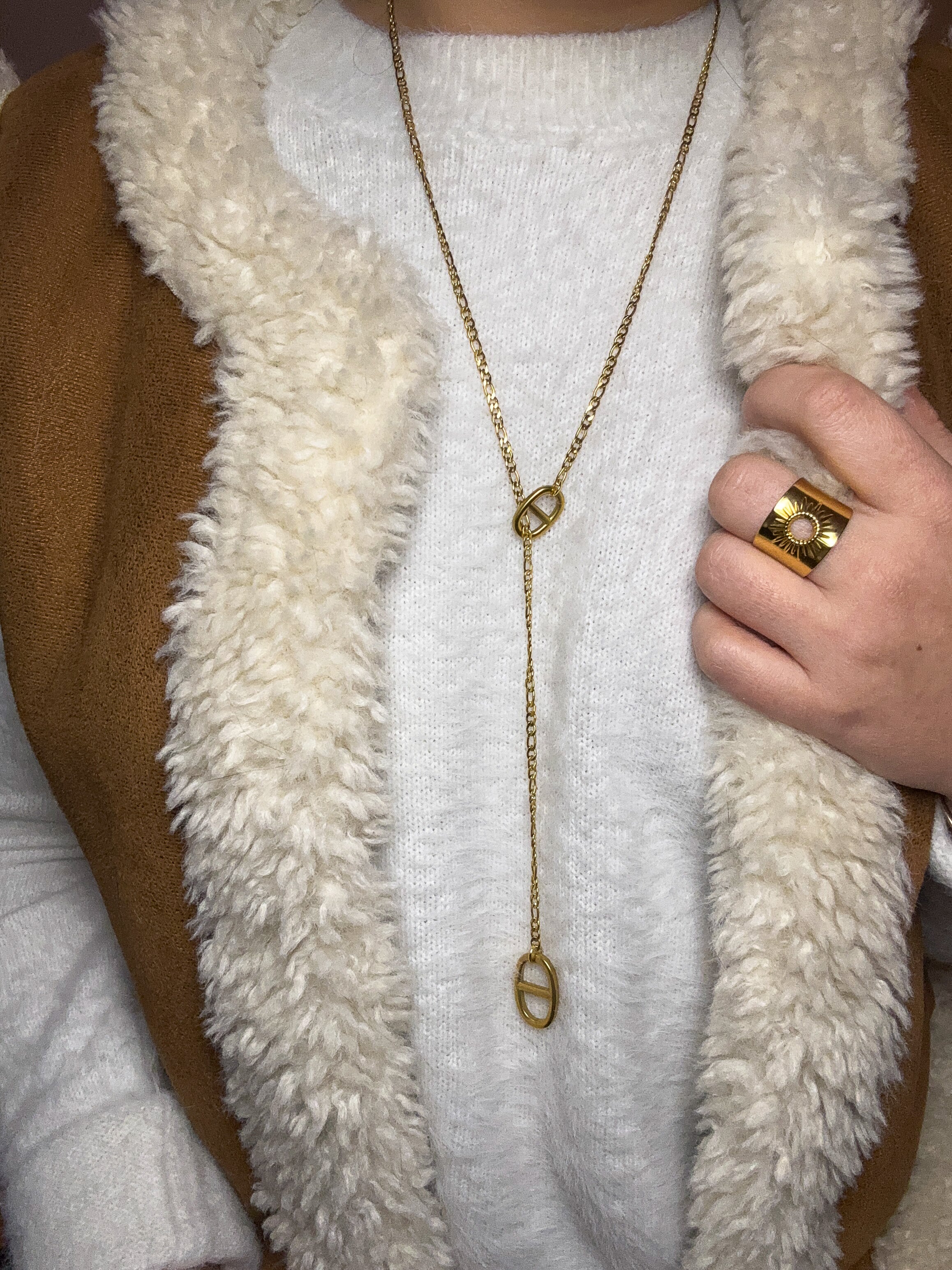 Y-Necklace, Flowing Marine Mesh