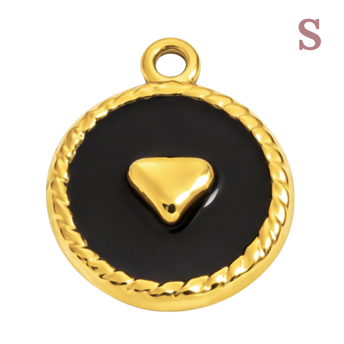 Colgante Medalla corazón negro