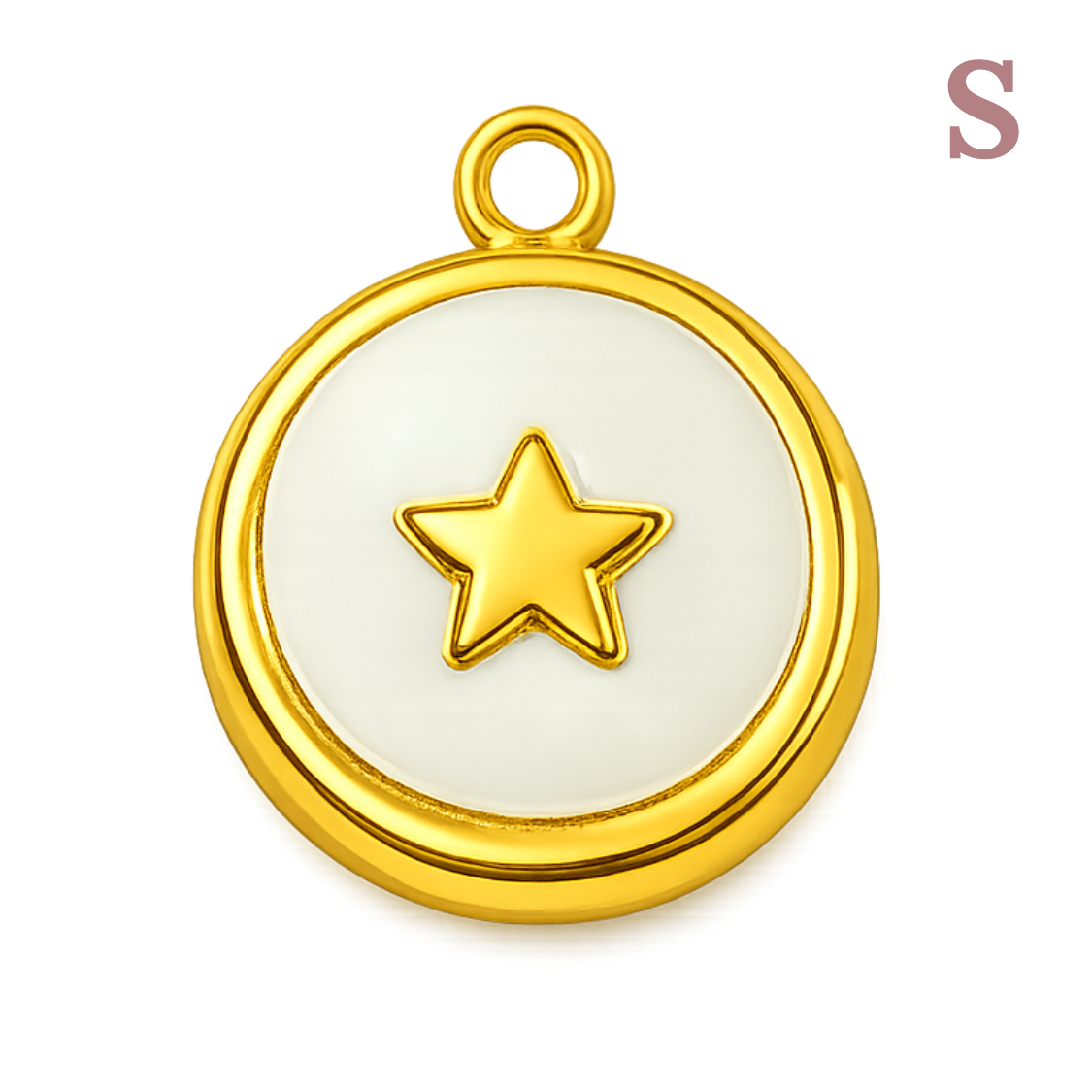 Charm Médaille étoile blanche