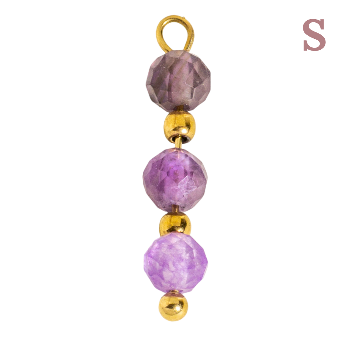 Colgante Charm con tres perlas de imitación de piedra