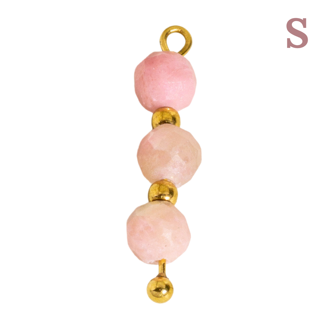 Colgante Charm con tres perlas de imitación de piedra