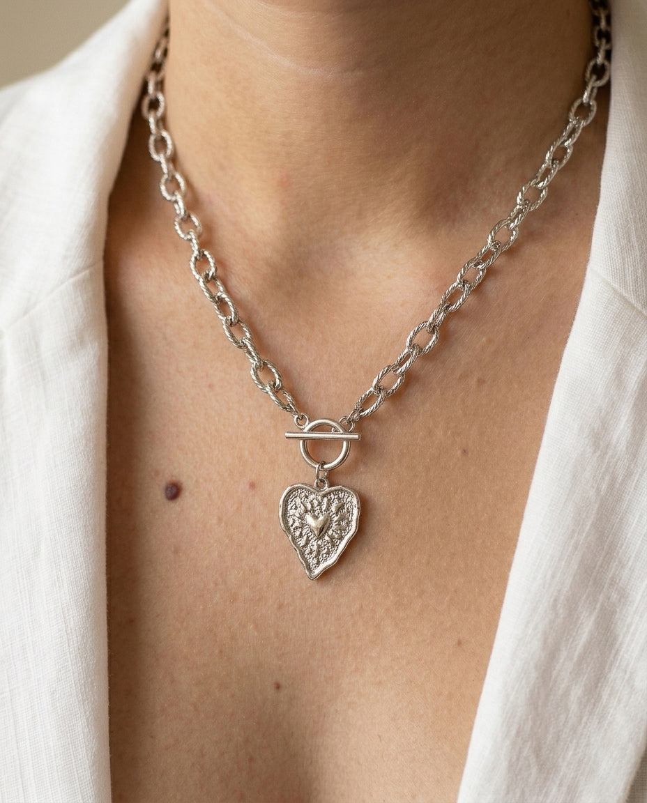 Collar Corazón Cadena Fantasía