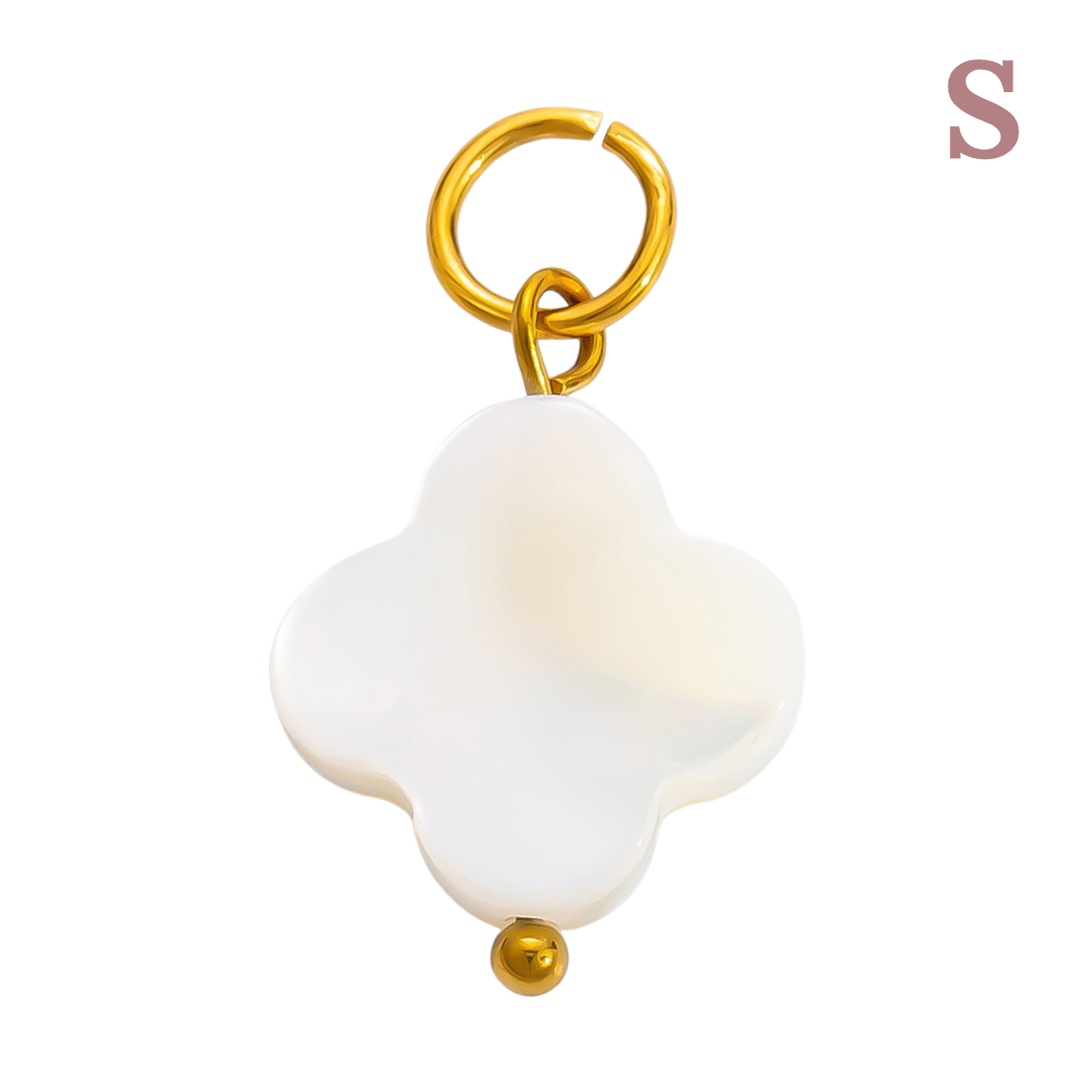 Charm Trèfle blanc nacré