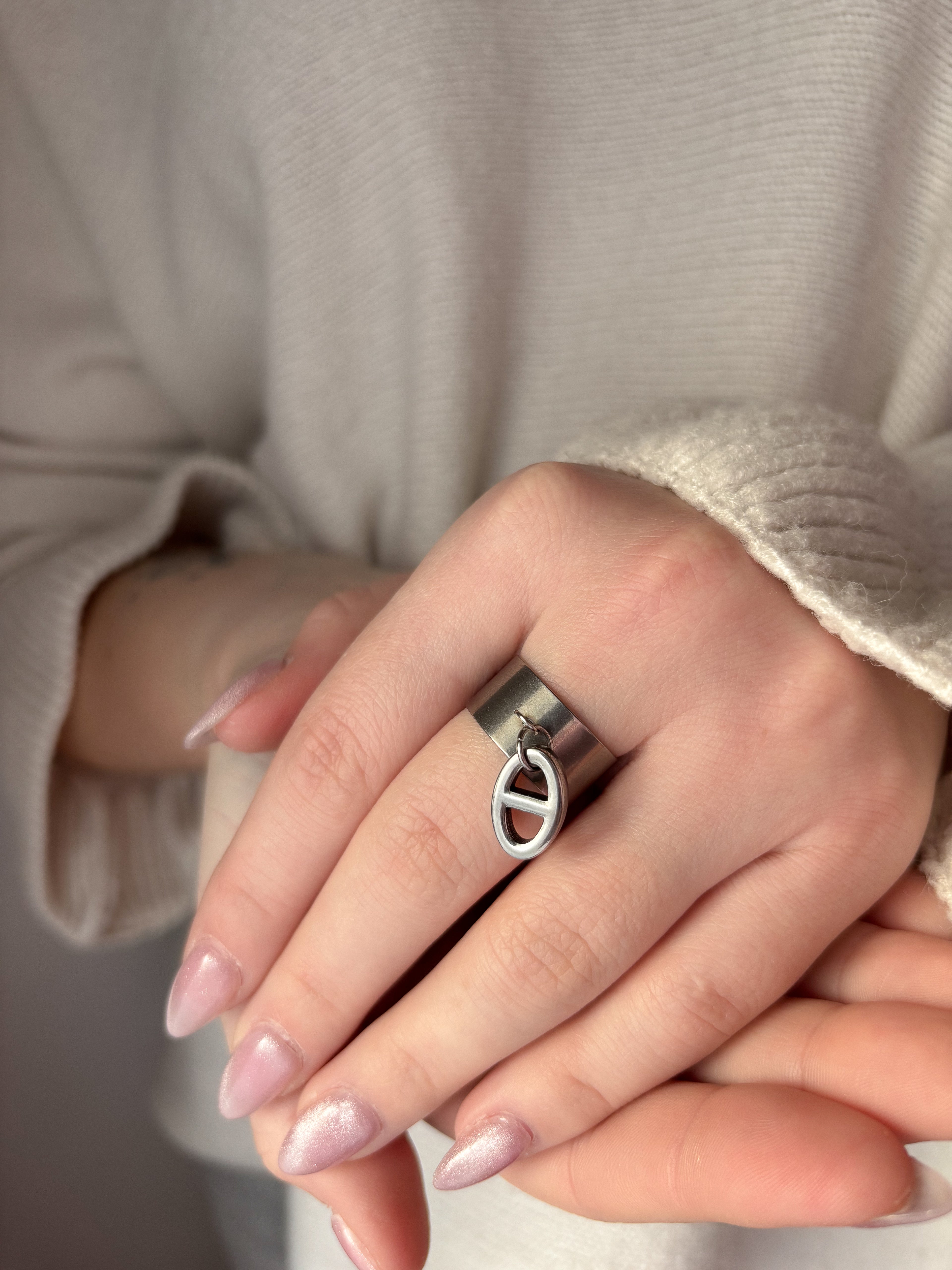 Bague Breloque Maille Marine