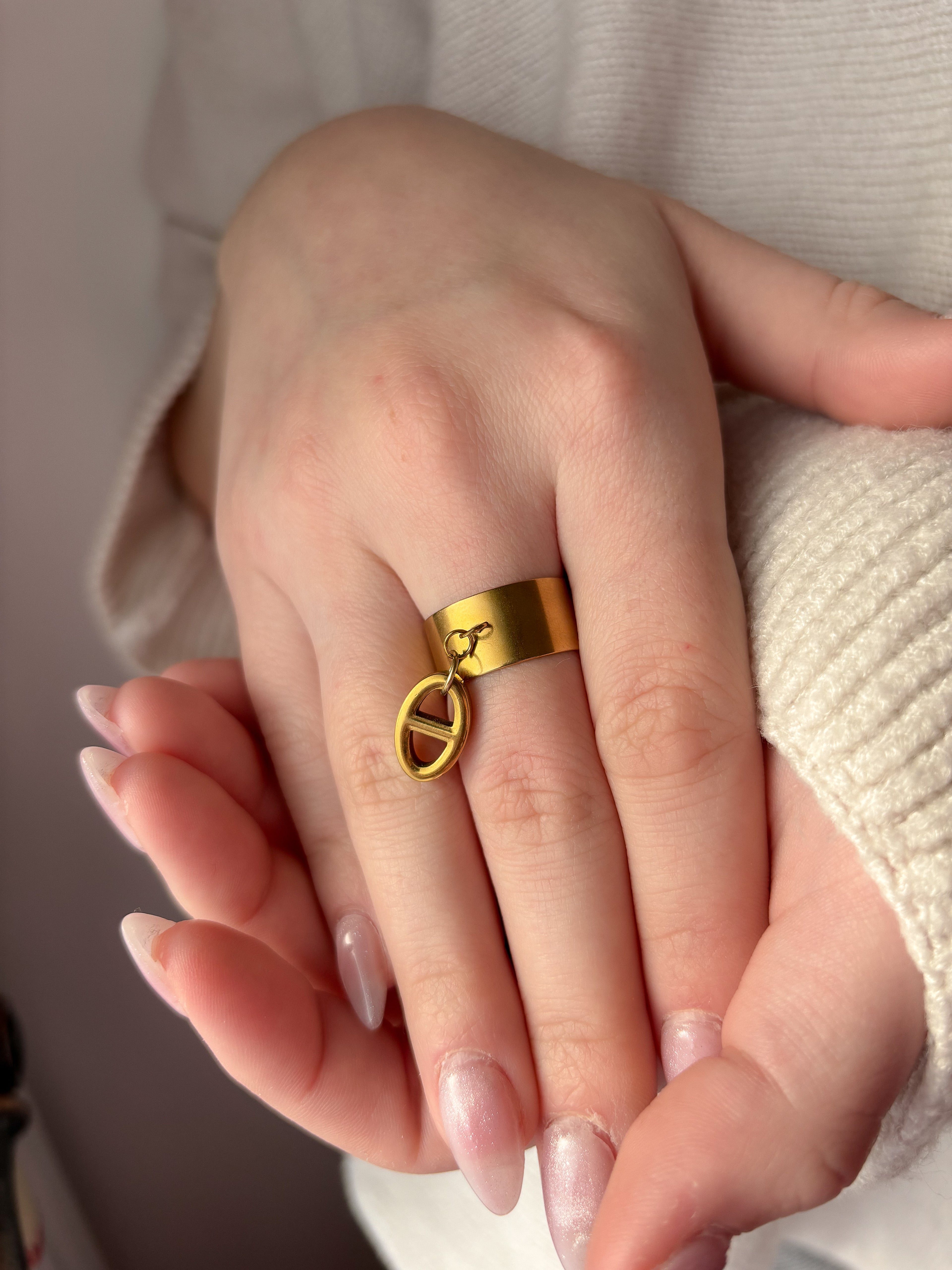 Bague Breloque Maille Marine